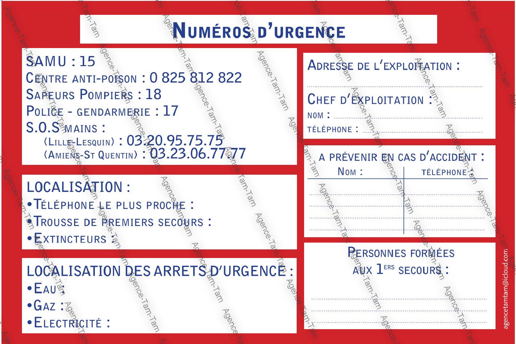Numeros d'urgence